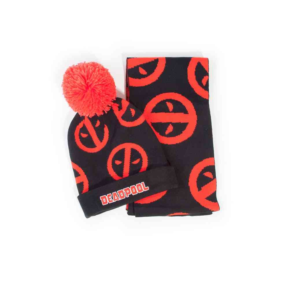 Marvel Deadpool - Symbol Bonnet & écharpe - Rouge/Noir